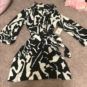 Black and white tie dress